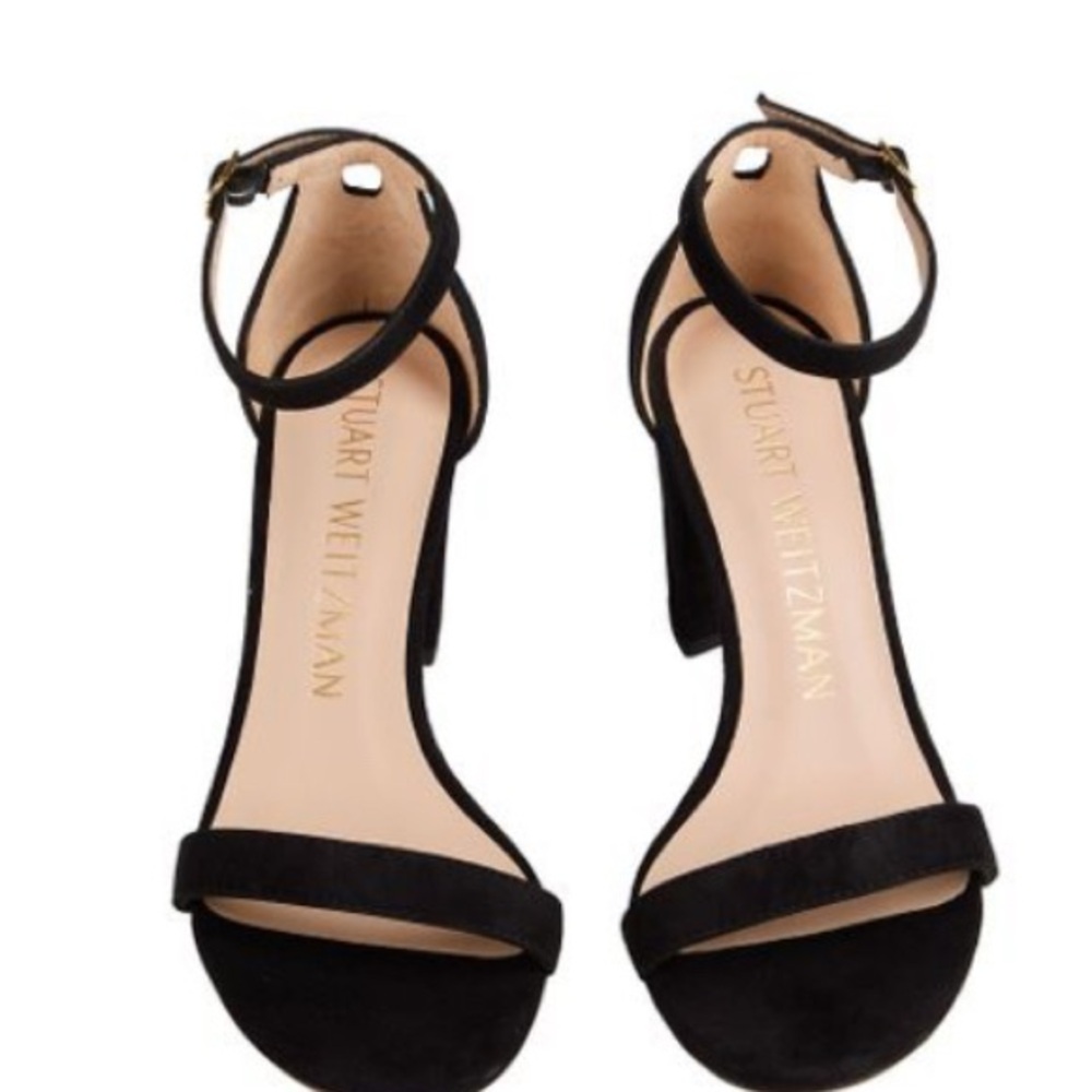 Stuart Weitzman Black Ankle Strap Heels
